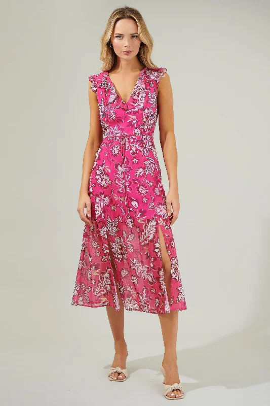 Patricia Passion Sleeveless Ruffle Midi Dress Trendy Bodycon Midi Dress