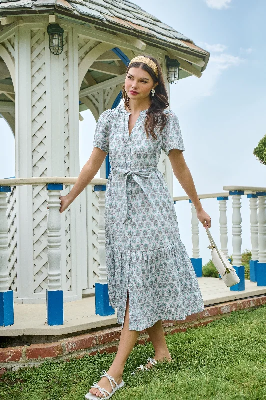 Pilar Cora Button Up Midi Dress Fashionable Wide Leg Midi Dress