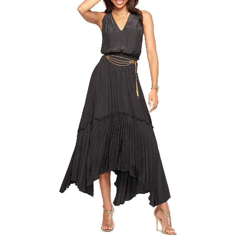 Ramy Brook Womens Pleated Smocked Maxi Dress Comfortable Bohemian Maxi Dress