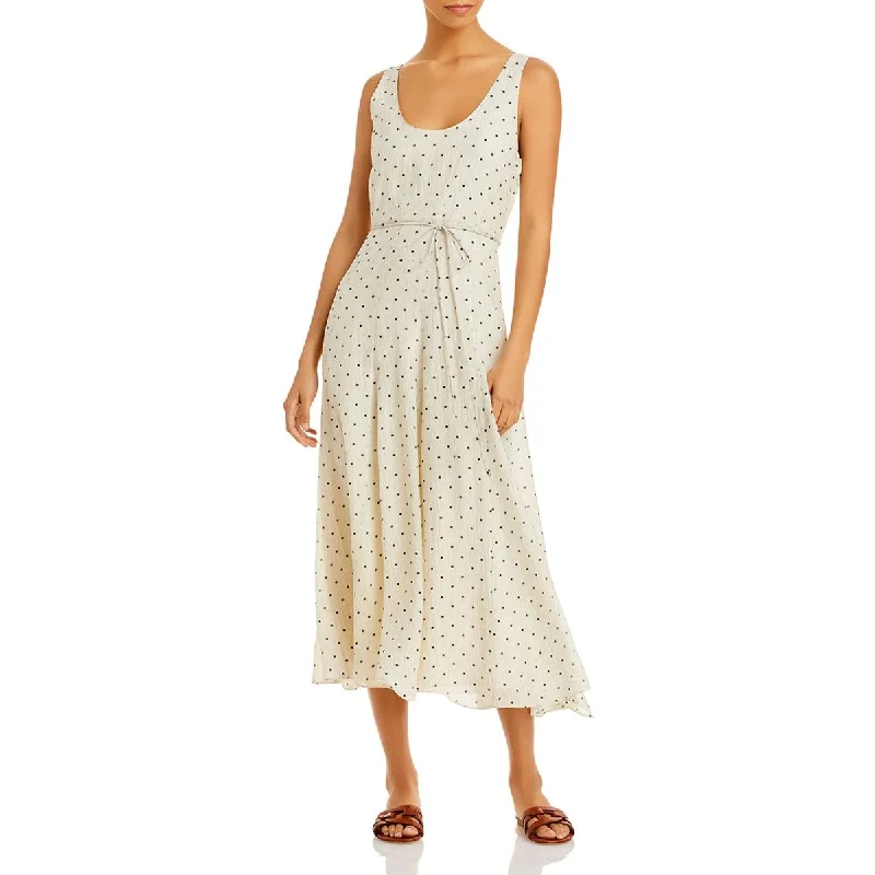 Rebecca Taylor Womens Silk Polka Dot Maxi Dress Chic Boho Print Maxi Dress