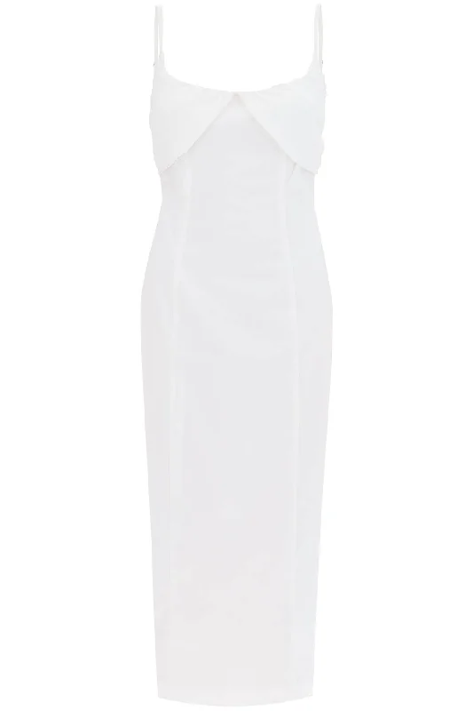 Rotate midi dress with ruffles 112336400 BRIGHT WHITE Comfortable Short Sleeve Midi Dress