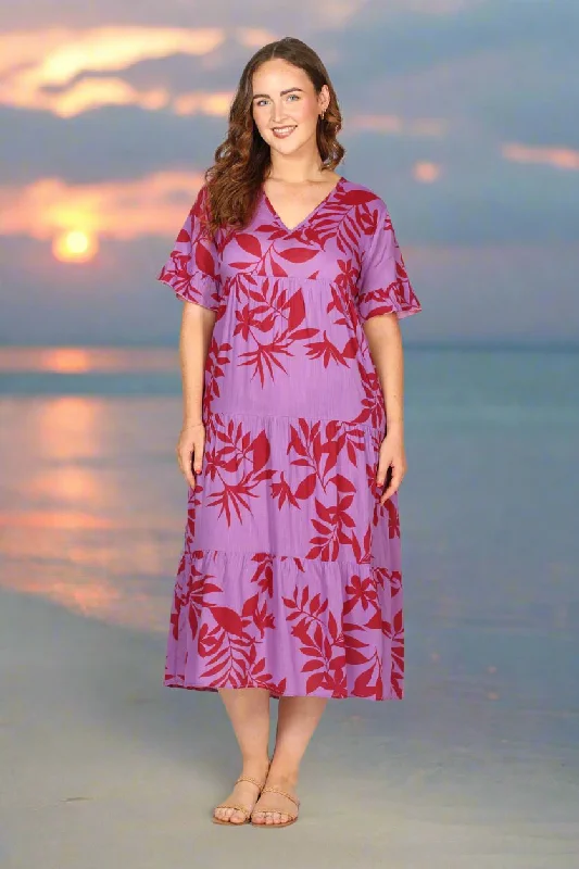 Sabrina Maxi Dress in Fuchsia Fever Elegant Silk Maxi Dress