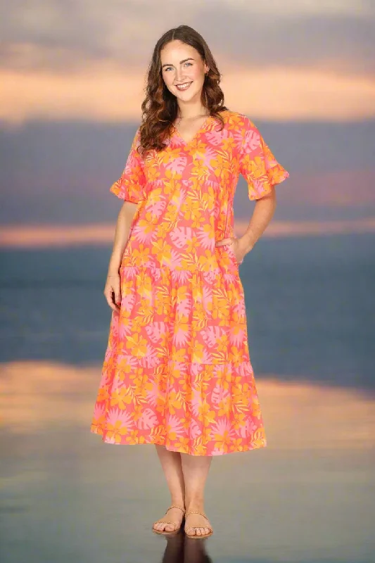 Sabrina Maxi Dress in Peach Jungle Chic Summer Maxi Dress