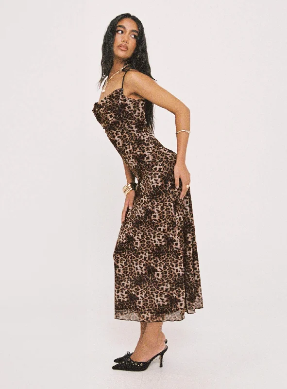 Sugar Maxi Dress Leopard Fashionable Asymmetrical Maxi Dress