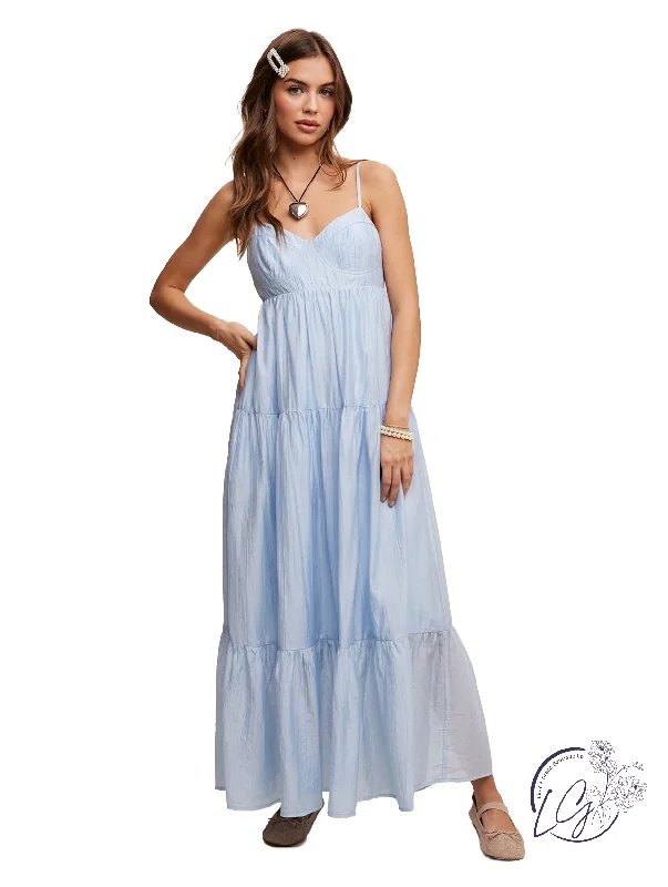 Sweetheart Neckline Flowy Maxi Dress Trendy Off-Shoulder Ruffle Maxi Dress
