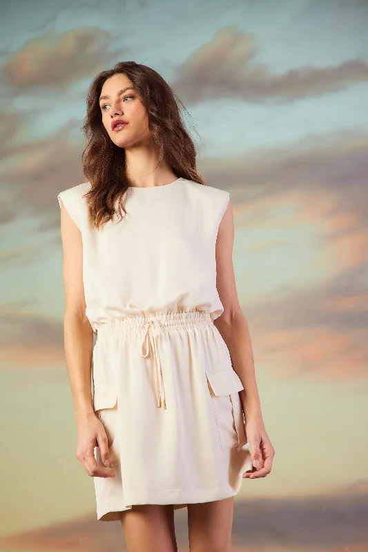 Utility Sleeveless Mini Dress Chic Puff Sleeve Mini Dress