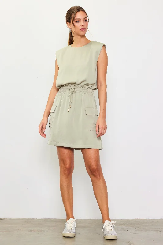 Utility Sleeveless Mini Dress Trendy Camisole Mini Dress