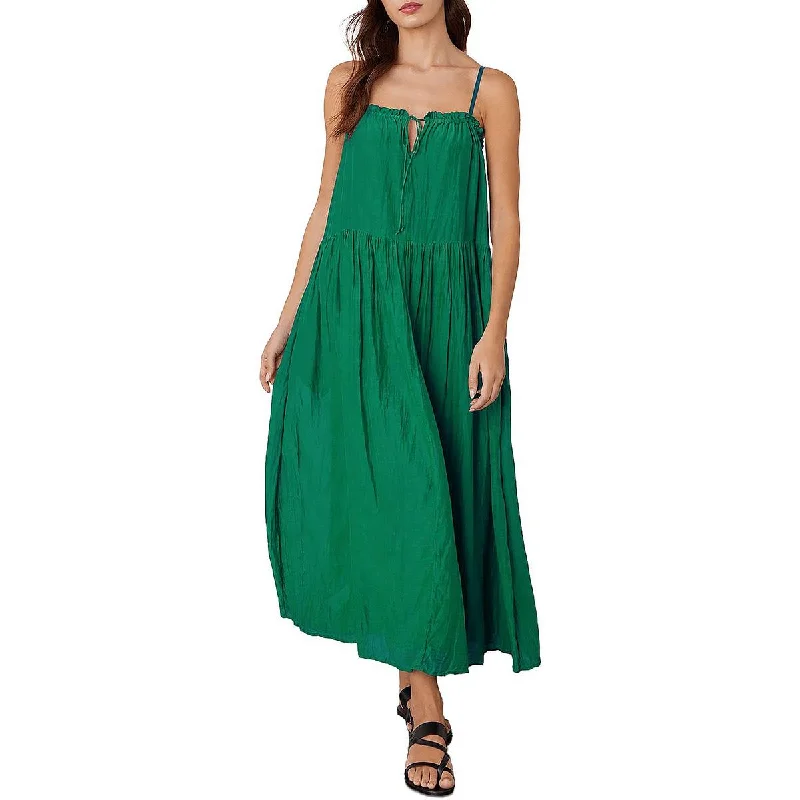 VELVET BY GRAHAM & SPENCER Womens Farrah Silk Blend Long Maxi Dress Comfortable Ruffle Maxi Dress