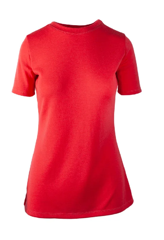 200 Women's Merino Short Sleeve T-Shirt First One - Raspberry Iron Safe Non-Iron Wrinkle Free