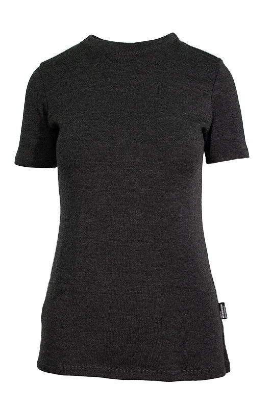 250 Women's Merino Short Sleeve T-Shirt First One - Dark Mel Grey Satin Blend Silk Blend Wool Blend 250 Women's Merino Short Sleeve T-Shirt First One - Dark Mel Grey Satin Blend Silk Blend Wool Blend