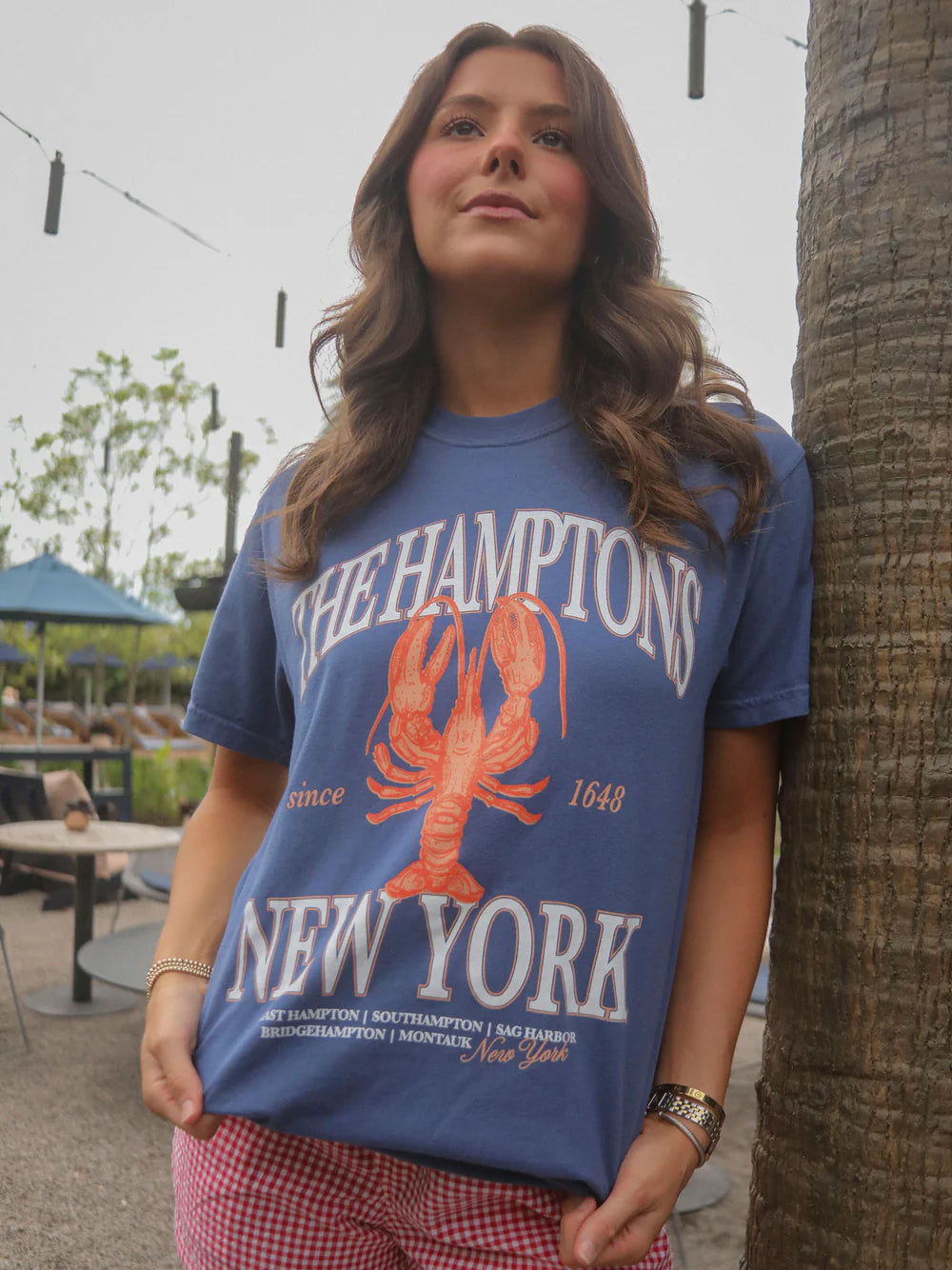 Friday + Saturday Hamptons Lobster Tee Graphic Embroidered Appliqued