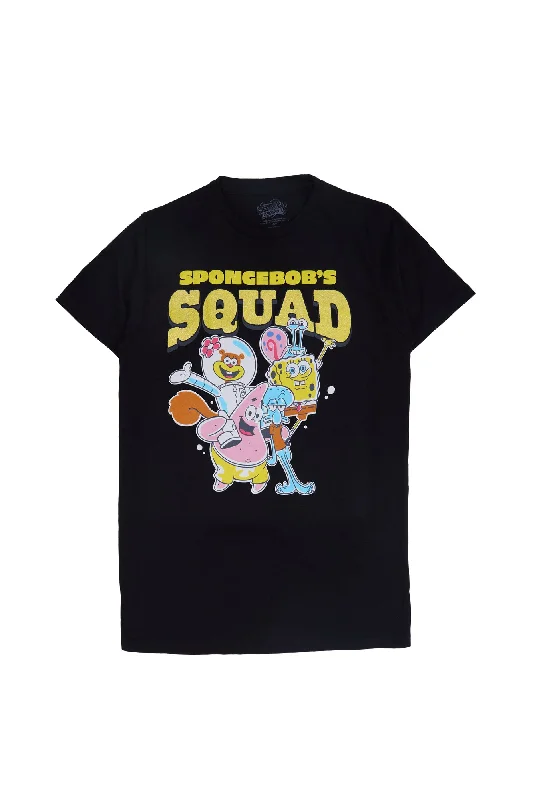 SpongeBob Graphic Relaxed Tee V-Neck T-Shirt Long Sleeve Cotton