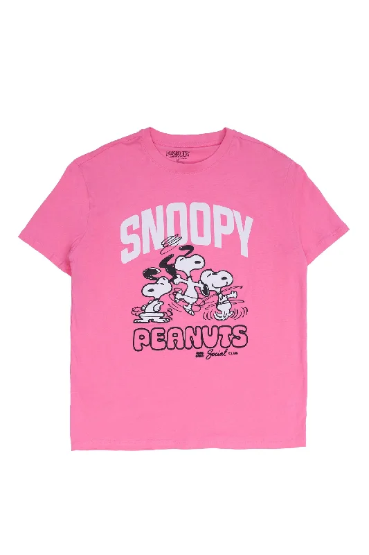 Peanuts Snoopy Graphic Relaxed Tee Front Pockets Side Pockets Patch Pockets