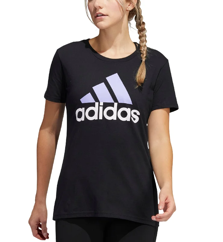 Adidas Womens Badge Of Sport Logo Cotton T-Shirt Zippered Front Buttoned Front Snap Front Adidas Womens Badge Of Sport Logo Cotton T-Shirt Zippered Front Buttoned Front Snap Front