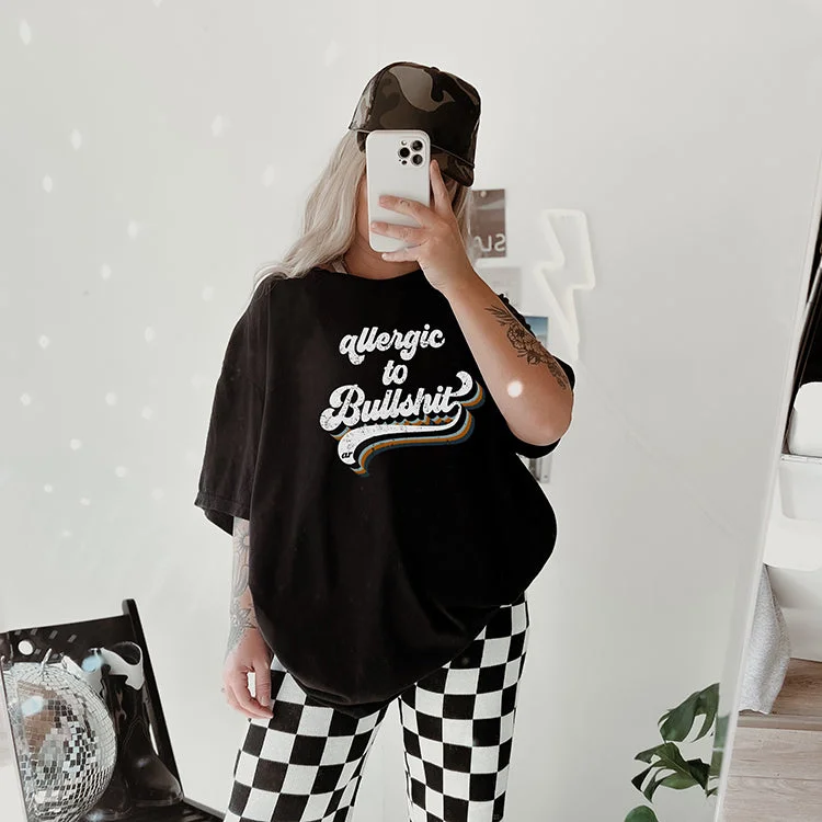 Allergic To Bullshit Retro Heavyweight Graphic Tee Nylon Fabric Polyester Fabric Spandex Fabric Allergic To Bullshit Retro Heavyweight Graphic Tee Nylon Fabric Polyester Fabric Spandex Fabric