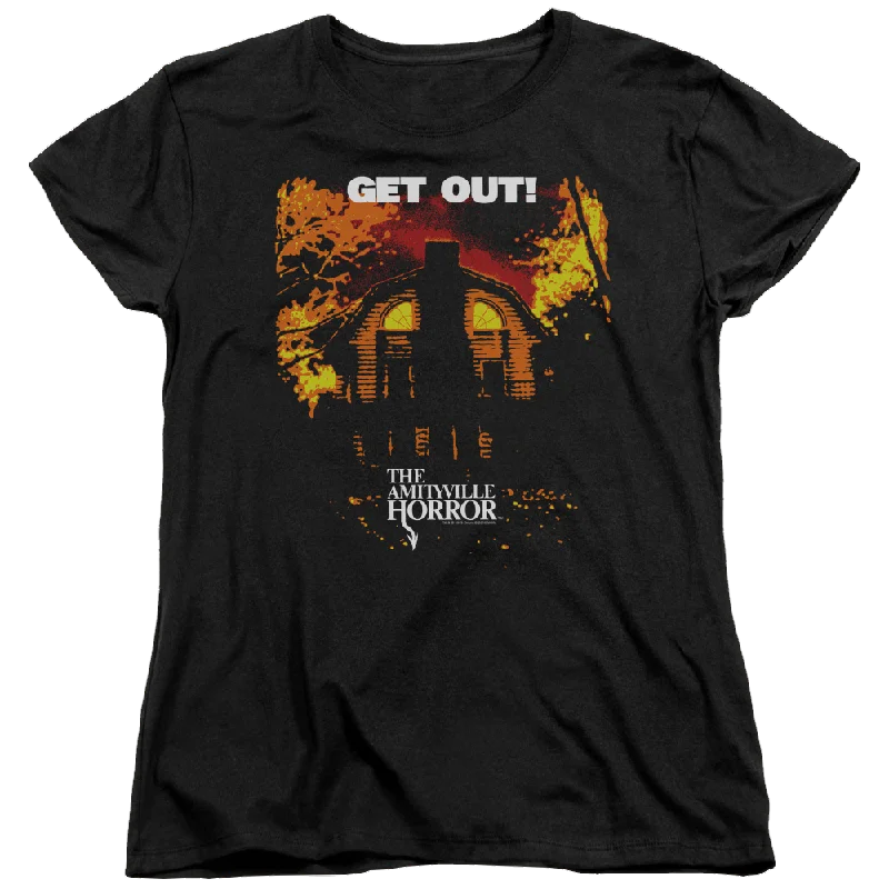 Amityville Horror Get Out - Women's T-Shirt Fleece Nylon Spandex