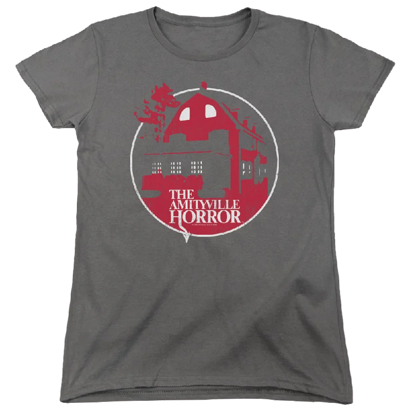 Amityville Horror Red House - Women's T-Shirt Striped Floral Plaid