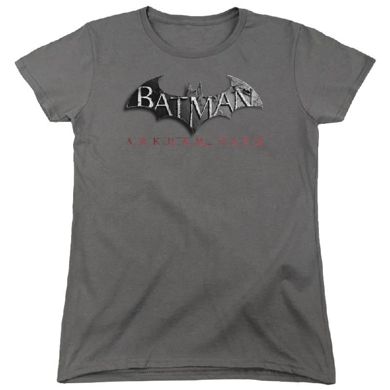 Batman - Arkham Logo - Women's T-Shirt Fleece Fabric Down Fabric Feather Fabric