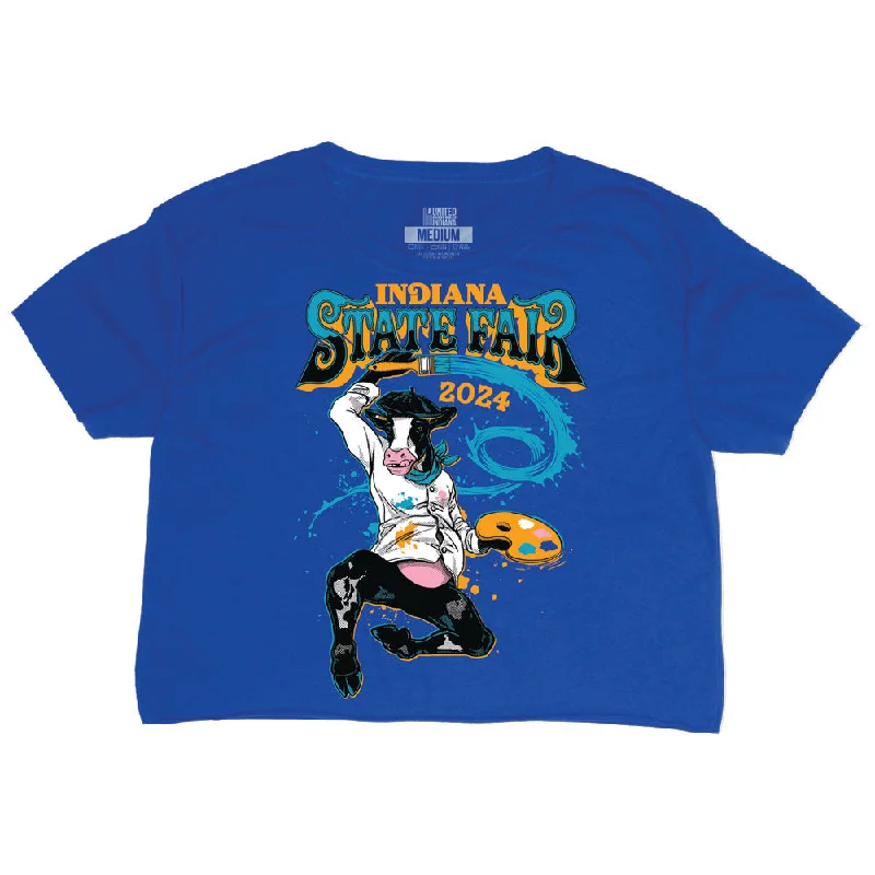 Artist Cow Crop Tee Fashionable Trendy Casual