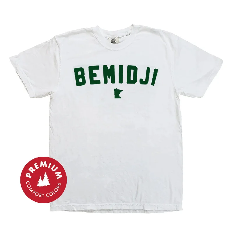 Bemidji MN Premium Tee Striped Floral Plaid