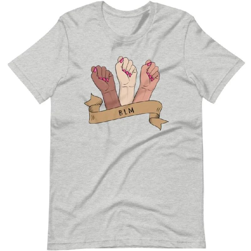 BLM Fists -- Unisex T-Shirt Solid Color Striped Floral