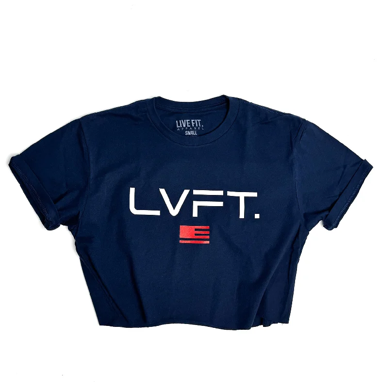 Brave Crop Tee - Navy Elasticated Padded Insulated