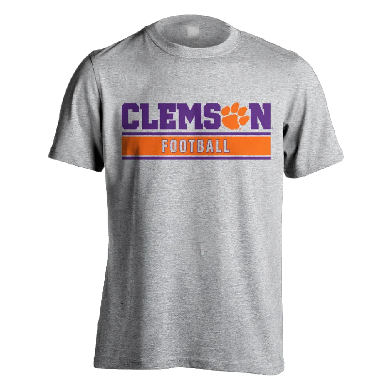 Clemson Football Tee | MRK Exclusive - Youth - Grey Sequined Glittery Shiny