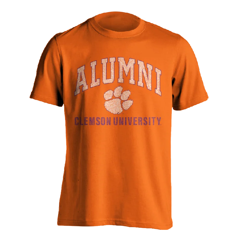 Clemson University Alumni Arch Tee | Soft Style - Orange Front Pockets Side Pockets Patch Pockets