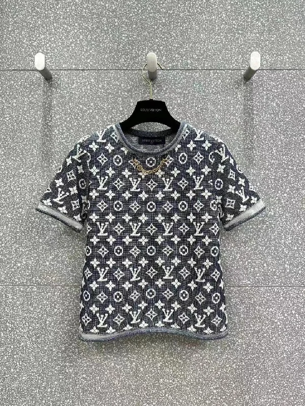 Cotton and wool blend jacquard knitted T-shirt Spandex Blend Rayon Blend Denim Blend Cotton and wool blend jacquard knitted T-shirt Spandex Blend Rayon Blend Denim Blend