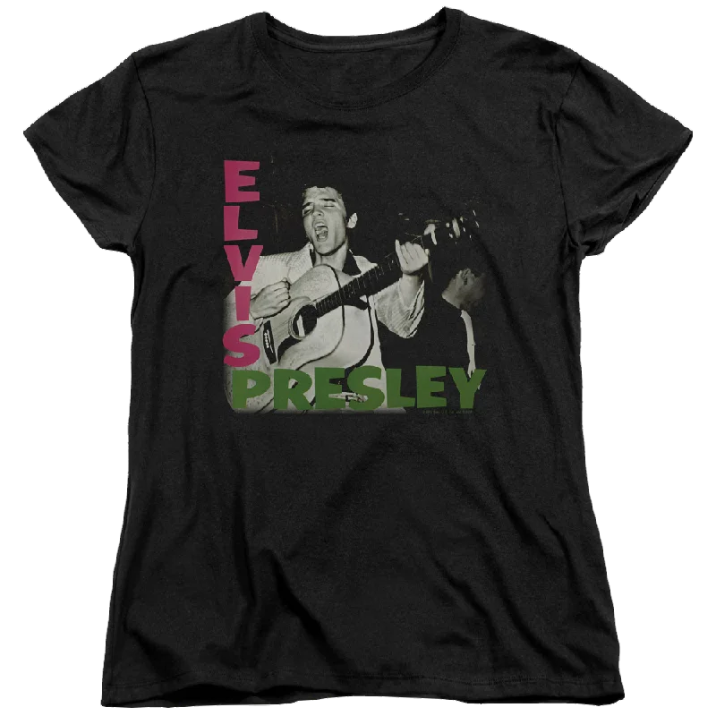 Elvis Presley Elvis Presley Album - Women's T-Shirt Print Jacquard Patchwork
