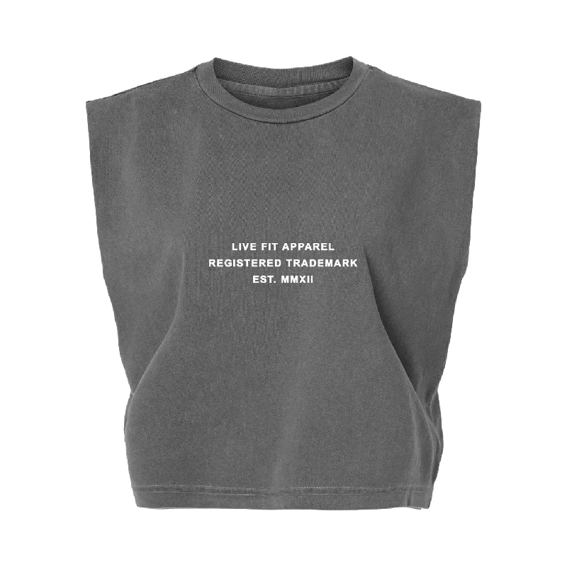 EST. Fighters Crop Tee - Shadow Hooded Caped Shawl Collar