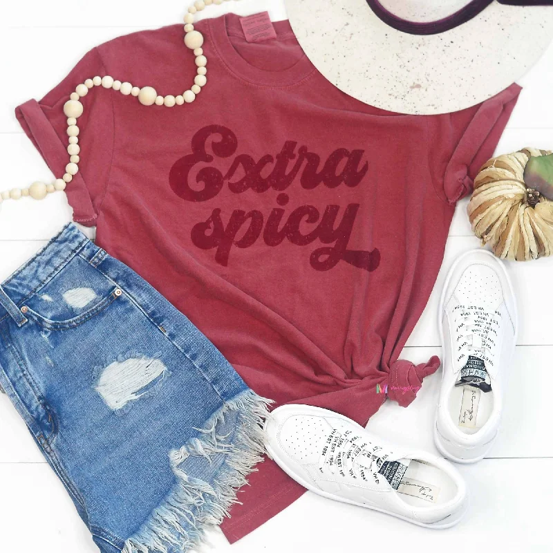 Extra Spicy T-Shirt Basic T-Shirt Crew Neck Short Sleeve
