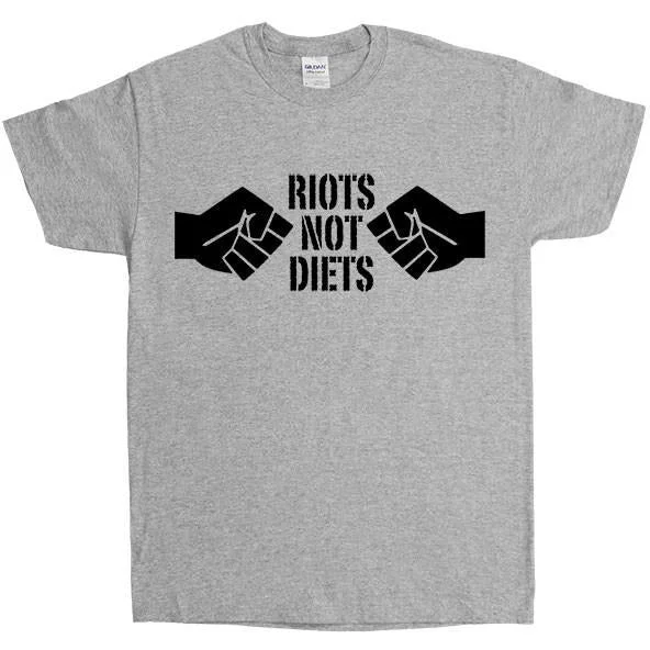 Riots Not Diets #2 Fists -- Unisex T-Shirt Collared Crew Neck Turtle Neck