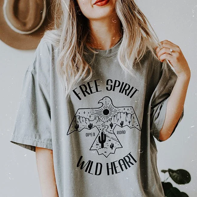 Free Spirit Wild Heart Heavyweight Tee Welt Pockets Slit Pockets Flap Pockets