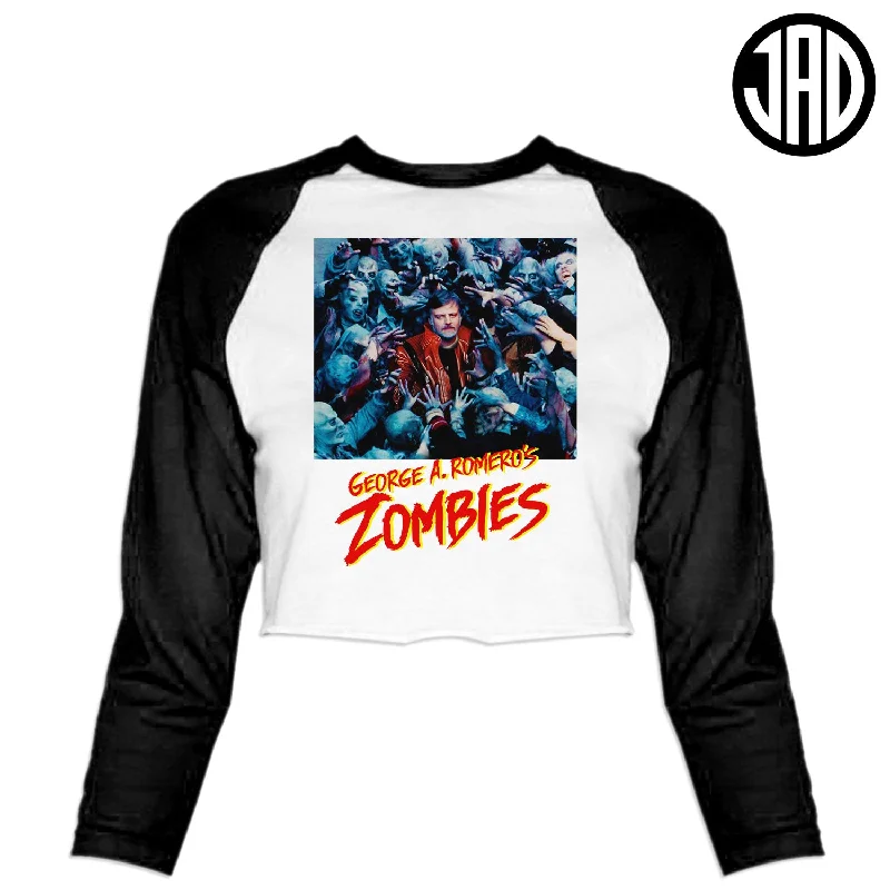 GAR Zombies - Women's Cropped Baseball Tee Satin Fabric Silk Fabric Chiffon Fabric