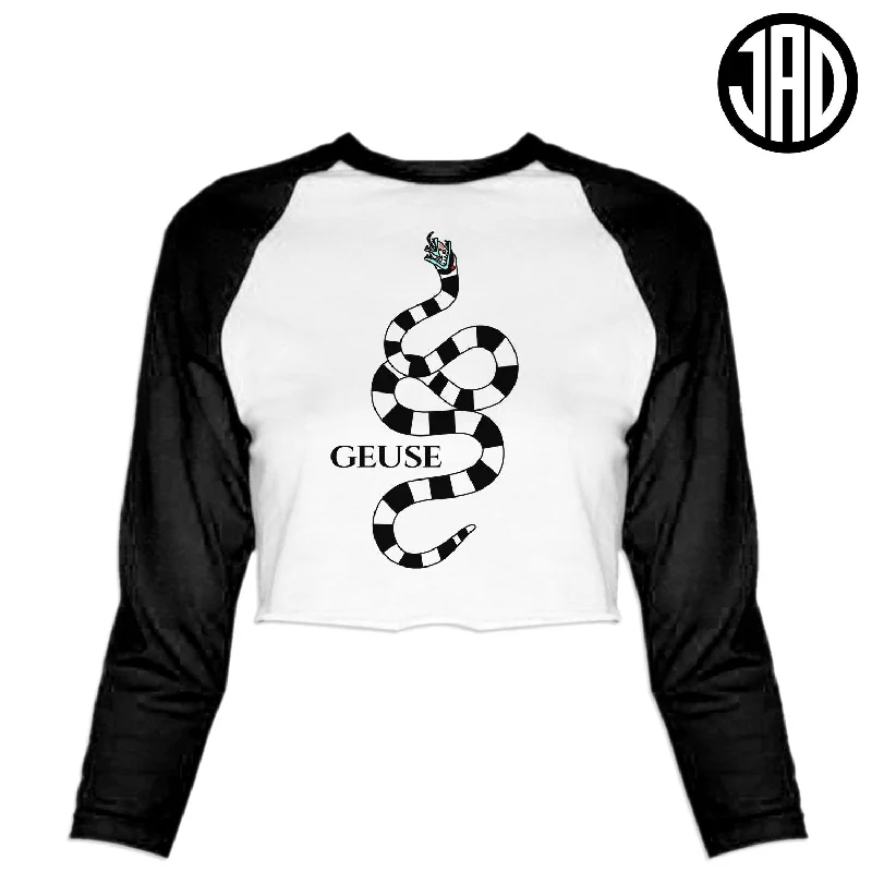 Geuse Snake - Women's Cropped Baseball Tee Collared Crew Neck Turtle Neck