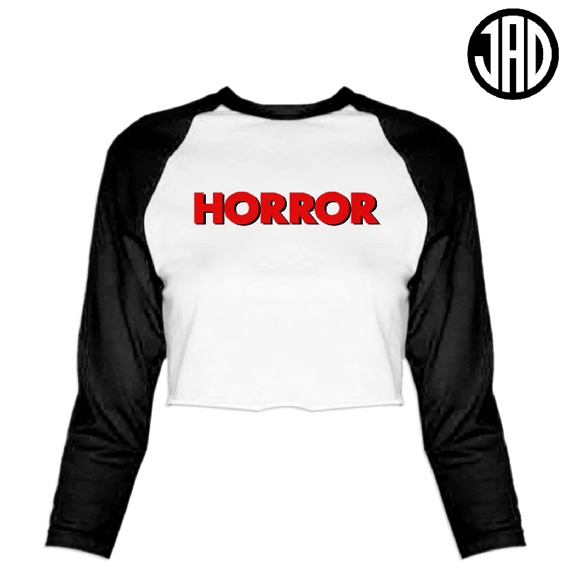 Horror High - Women's Cropped Baseball Tee Graphic Embroidered Appliqued