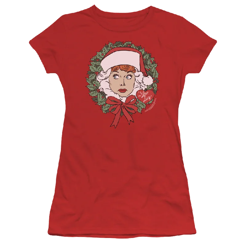 I Love Lucy Wreath - Juniors T-Shirt Fleece Nylon Spandex