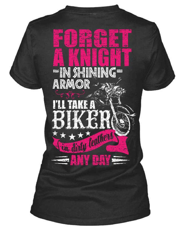 I'll Take a Biker T-Shirt Solid Color Striped Floral