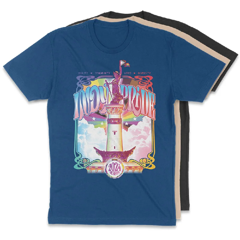 2024 Indy Pride Season Tee Spandex Blend Rayon Blend Denim Blend