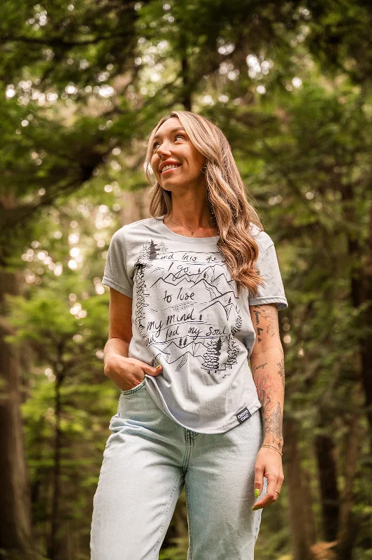 INTO THE FOREST - Womens Eco Tee - Steel Spandex Blend Rayon Blend Denim Blend