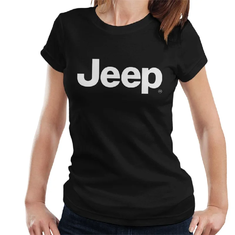 Jeep Classic Text Logo Women's T-Shirt Hooded Caped Shawl Collar