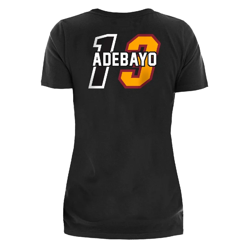 Bam Adebayo New Era Miami HEAT Mashup Name & Number Women's Tee Print Jacquard Patchwork