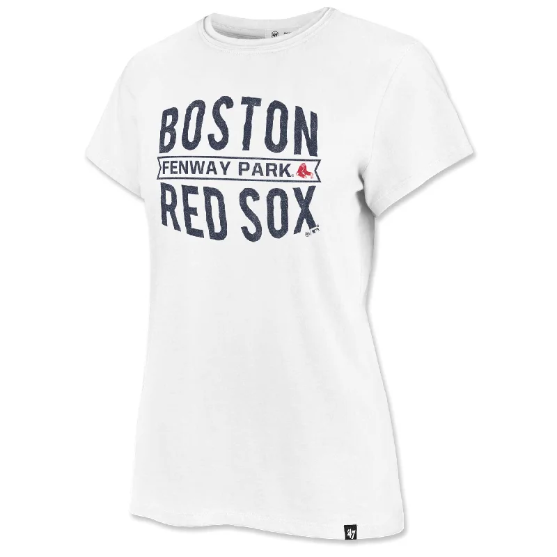 Ladies 47 Fenway Frankie Tee - White Zippered Front Buttoned Front Snap Front