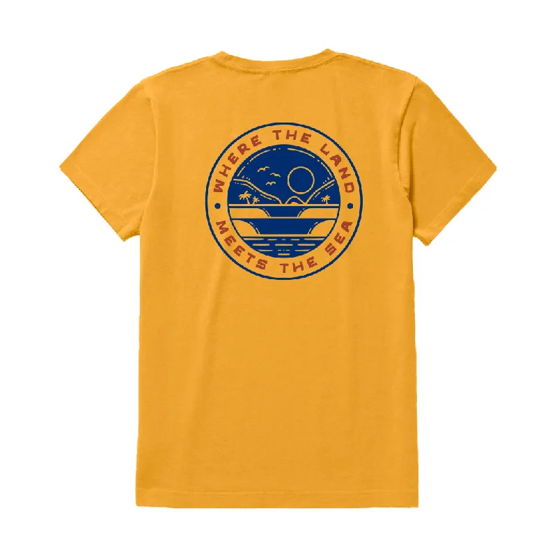 Land & Sea Tee - Gold Satin Blend Silk Blend Wool Blend