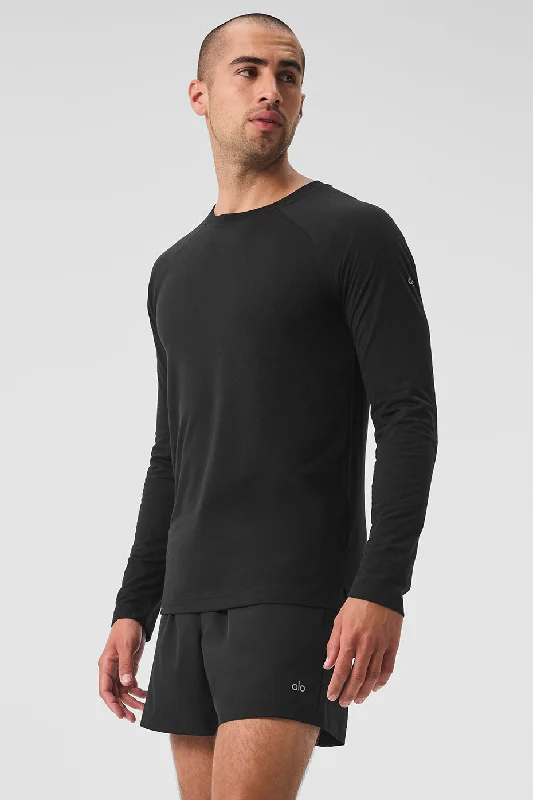 Triumph Long Sleeve Tee - Black Rayon Fabric Velvet Fabric Corduroy Fabric