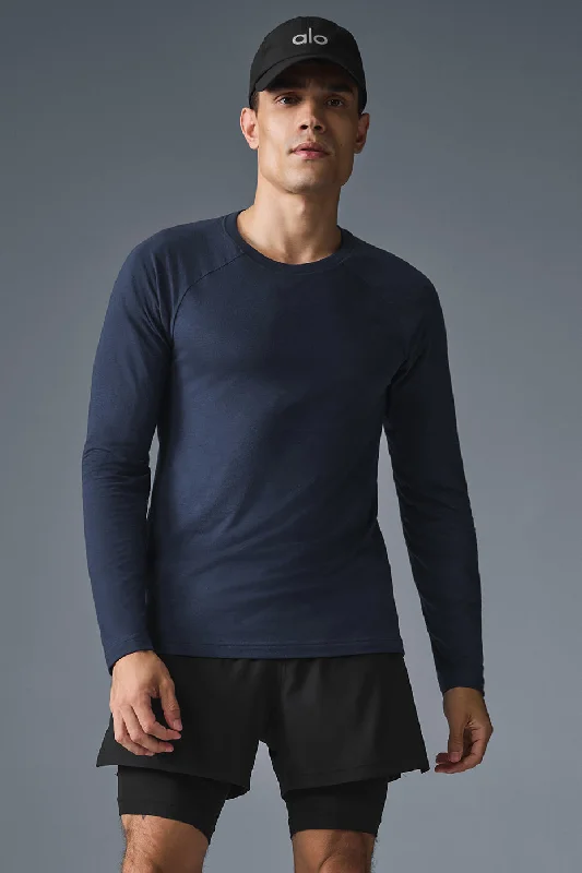 Triumph Long Sleeve Tee - Navy Mesh Fabric Canvas Fabric Denim Fabric