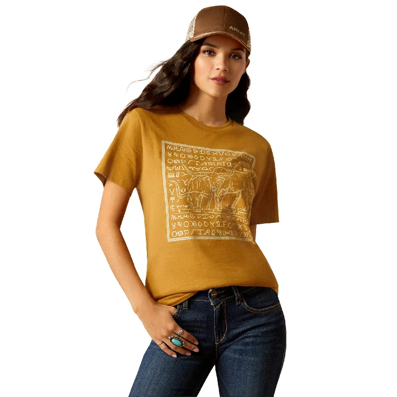 Ariat Harvest Gold Longhorn Tee Polka Dot Checkered Tartan