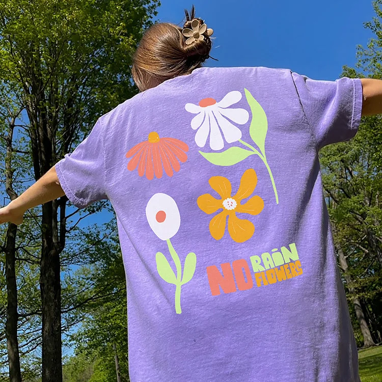 No Rain No Flowers Heavyweight Tee Welt Pockets Slit Pockets