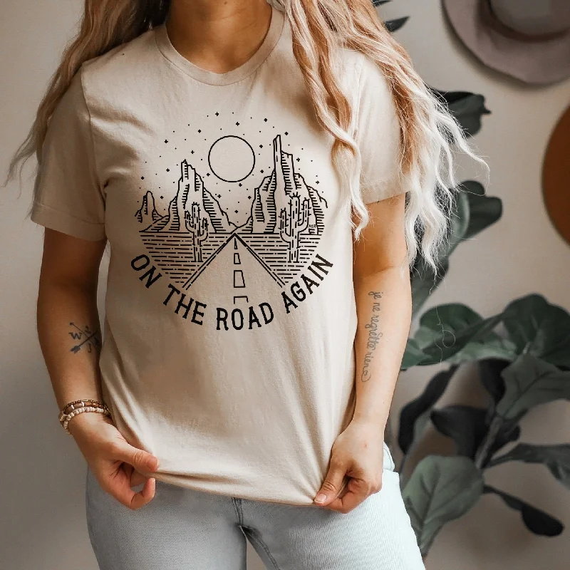 On The Road Again Lightweight Tee Print Jacquard Patchwork